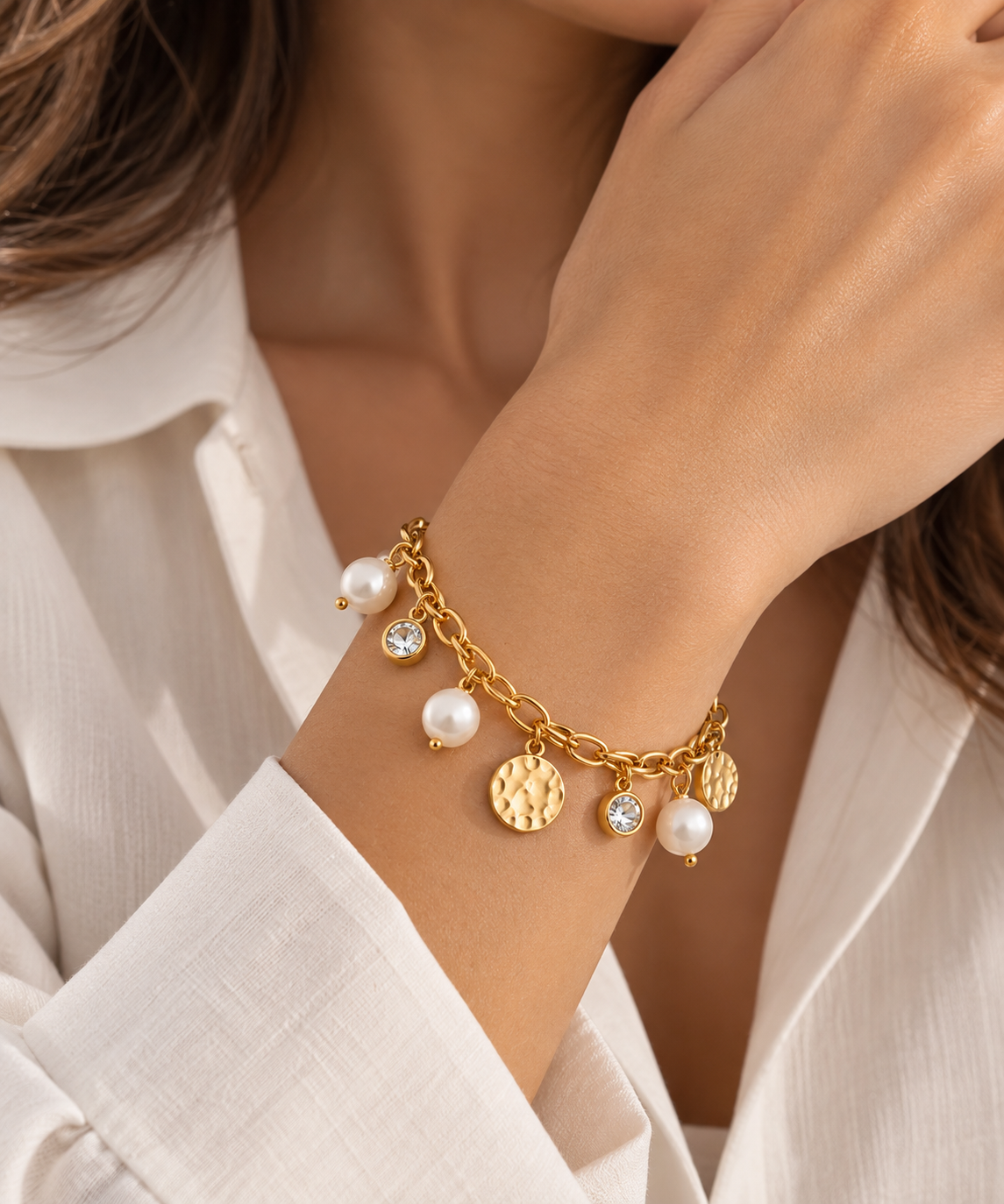 Pearl Charm Bracelet
