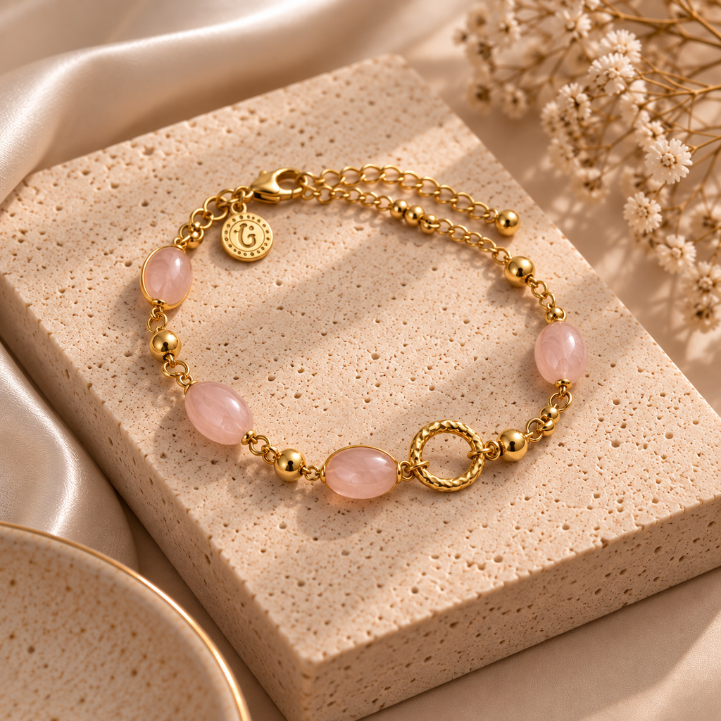 Rose Quartz Beaded Bracelet