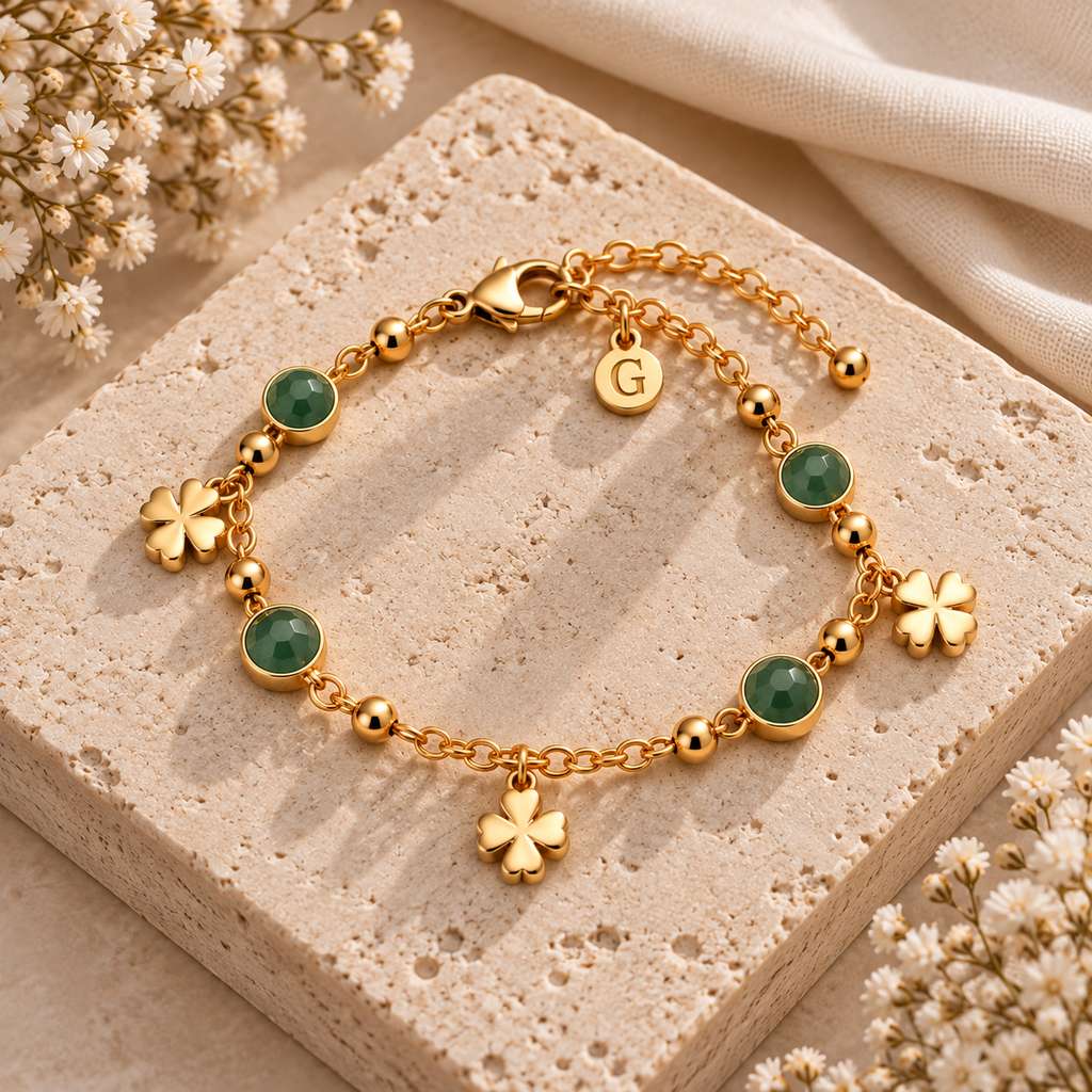 Green Aventurine Clover Bracelet